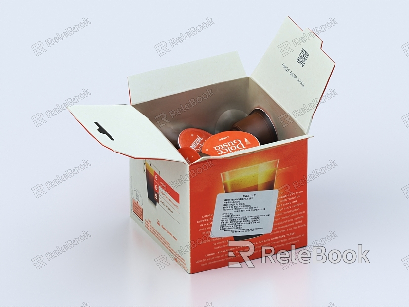 Coffee food packaging milk tea carton box carton cardboard box logistics box express box packing box model