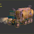 Colorful Toy Oil Tanker Truck With Blue Yellow Flame Decals Ladder Exhaust Pipes Smoke Effect