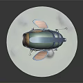 Futuristic Smart Machine With Spherical Body And Mechanical Arms On Textured Circular Base