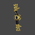 Yellow and Black Armored Man Character with Insect Headgear and Tools