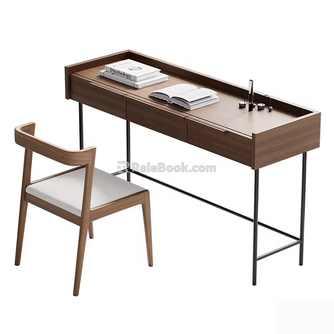 Miloti Minotti desk and chair combination 3d model