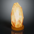Natural Crystal Himalayan Salt Lamp Decorative Ornament Set With Wooden Base And Warm Light