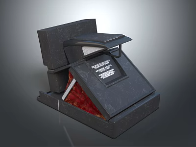 Contemporary Electronic Device Featuring Black Housing Red Internal Components And Open Panel Design 3d model