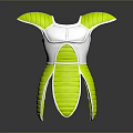 Futuristic Green And Silver Armor Design With Chest Plate And Shoulder Pads
