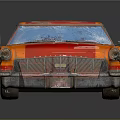 Vintage Orange And Red Race Car With Shell Logo And Number 11