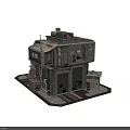 Industrial Style Multi Storey Residential Building With Weathered Exterior Metal Structure And Stairs