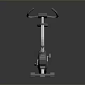Gray And White Elliptical Trainer With Sturdy Handles And Pedals On Dark Background
