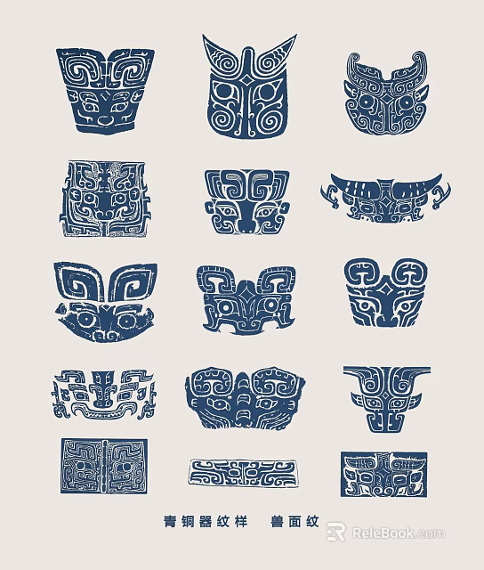 Traditional Blue and White Wall Decor with Intricate Patterns and Classic Designs 3d model