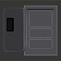 Household Safe With Open Door Digital Lock And Interior Shelves For Secure Storage