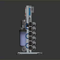 Industrial Water Filtration System With Control Panel Cylindrical Filters And Blue Tubes