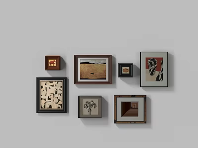 European-style photo frame wall hanging picture combination 3d model