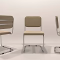 Modern Office Chairs With Simple Design Beige Fabric Seat And Silver Metal Frame