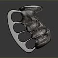 Brown Textured Equipment Accessory With Ergonomic Grip And Metal Accent Design Features