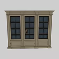 Vintage White Three Door Bookcase Filled With Blue Books From 1900 Classic Design