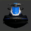 Blue And White Jet Ski Watercraft With Modern Design And Comfortable Seat