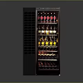 Modern Wine Cabinet Furniture With Glass Door And Multiple Shelves Holding Various Wine Bottles