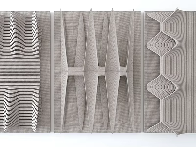 Modern Textured Wall Decor With Geometric Patterns 3D Structures And Wavy Lines 3d model