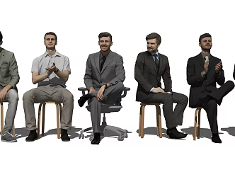 Modern Man Sitting Figure Man Combination 3d model