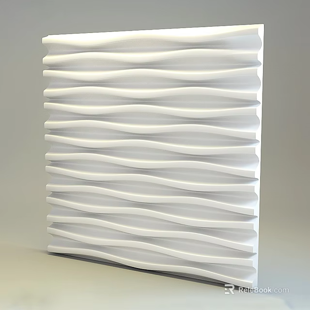 White Wavy Striped Sculpture With Layered Stacked Design And Three Dimensional Texture 3d model 