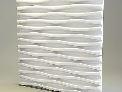 White Wavy Striped Sculpture With Layered Stacked Design And Three Dimensional Texture 3d model