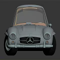Silver Vintage Mercedes Classic Car With Sleek Body And Retro Design