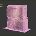 Stone Structure With Carved Door Window Stacked Layers And Wooden Base Platform