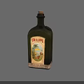 Green Ceramic Rum Vessel with Cork Stopper and Barbados Label Design