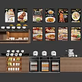 Kitchen Utensils Display With Organized Shelves Packaged Seasoning And Refrigerated Cabinets
