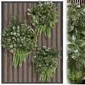 Modern Vertical Green Plant Wall Design With Hanging Potted Succulents And Fern Plants