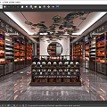 Modern Tobacco Hotel Wine Display Cabinet Tobacco and Wine Store Cashier Container Wine Rack Wine Cabinet Wine Tasting Table Reception Desk 3d model