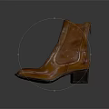 Brown Leather Ankle Boots With Block Heel And Classic Stitched Design For Daily Wear