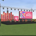 Industrial Equipment For Outdoor Stage With Lighting Truss Red Columns And Drums