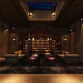 Luxurious Wine Cellar Interior Design With Wooden Dining Table Purple Chairs And Wine Racks