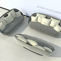 Modern Sectional Sofa 3D Models With Stylish Design And Soft Neutral Pillows 3d model