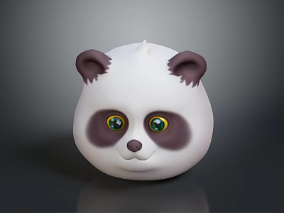 Cute 3D Panda Game And Movie Character With White Body Purple Ears Green Eyes 3d model