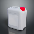 White Plastic Storage Container With Red Lid Handle And Blank Label 3d model