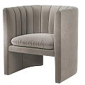 Modern Gray Velvet Single Sofa With Striped Backrest And Armrest For Living Room Interior