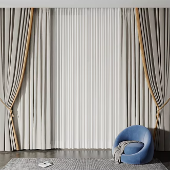 Modern Curtains 3d model