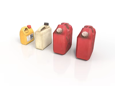 Realistic Style Oil Barrel Red Oil Barrel Yellow Oil Barrel White Oil Barrel Realistic Cartoon Game 3d model