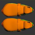 Bright Orange And Green Casual Sandals With Velcro Straps Comfortable Design