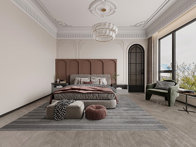 French Bedroom Master Bedroom 3d model