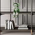 Modern Bookcase Design With Metal Frame Multi Layer Shelves Ornaments Books And Gray Wall