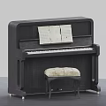 Various Styles Pianos In White Black Colors With Stools And Music Sheets