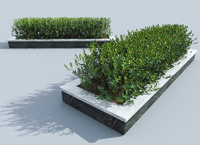 Modern bush flower bed flower table 3d model