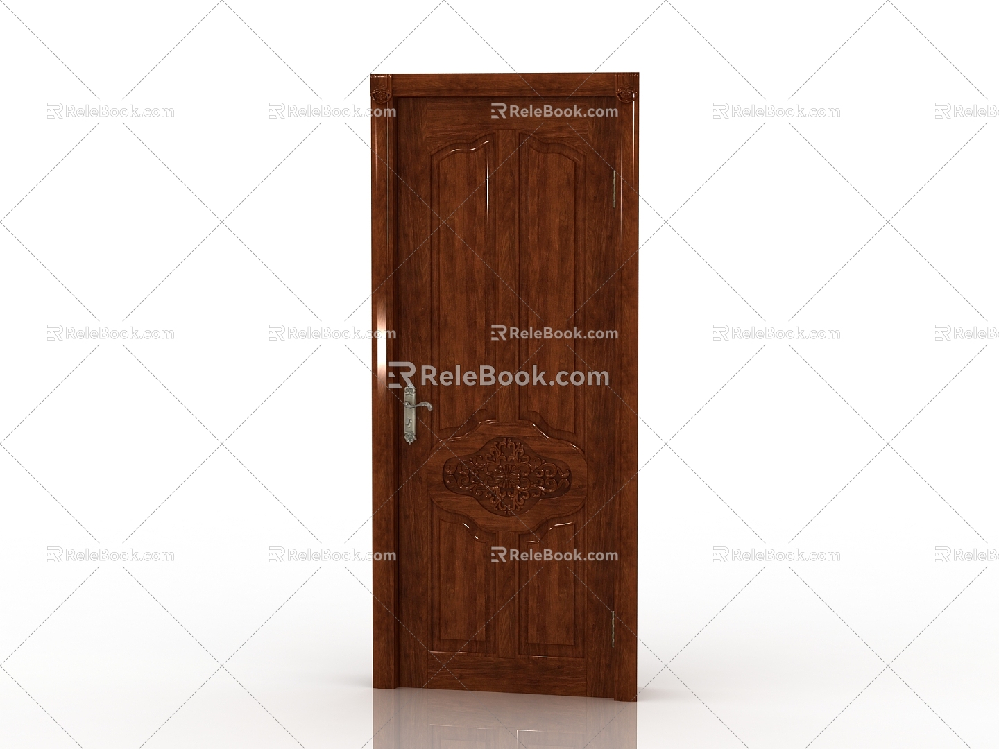 Modern Interior Door Solid Wood Door 3d model