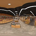 Supermarket Department Store Interior With Well Arranged Shelves Organized Product Displays Modern Lighting And Spacious Layout