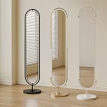 Full Length Mirrors Black Gold White Modern Design in Room with Window and Wooden Floor