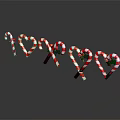Heart Shaped Candy Canes With Red And White Stripes And Green Decorations