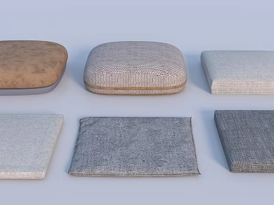 Assorted Colored Seat Cushions in Various Shapes for Home Living Needs 3d model