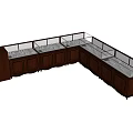 Wooden Corner Display Cabinet Shelving With Glass Display Panels And Storage Cabinets